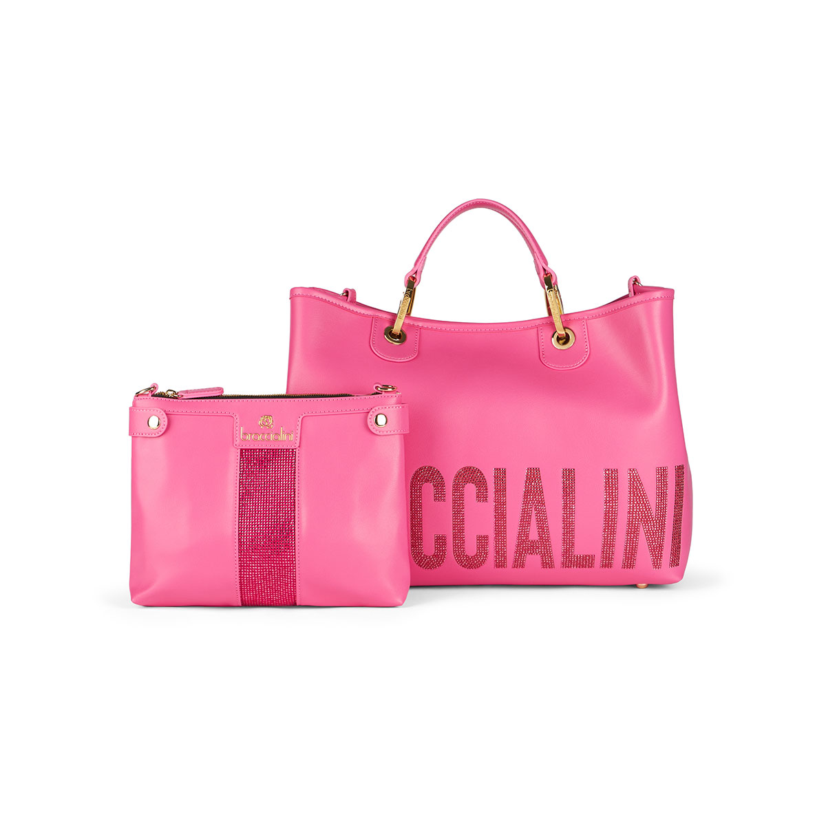 BORSALINO italy レディース手袋 濃いピンク Pink bag with intertwined handle brand LIU JO